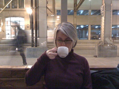 drinking tea by the El